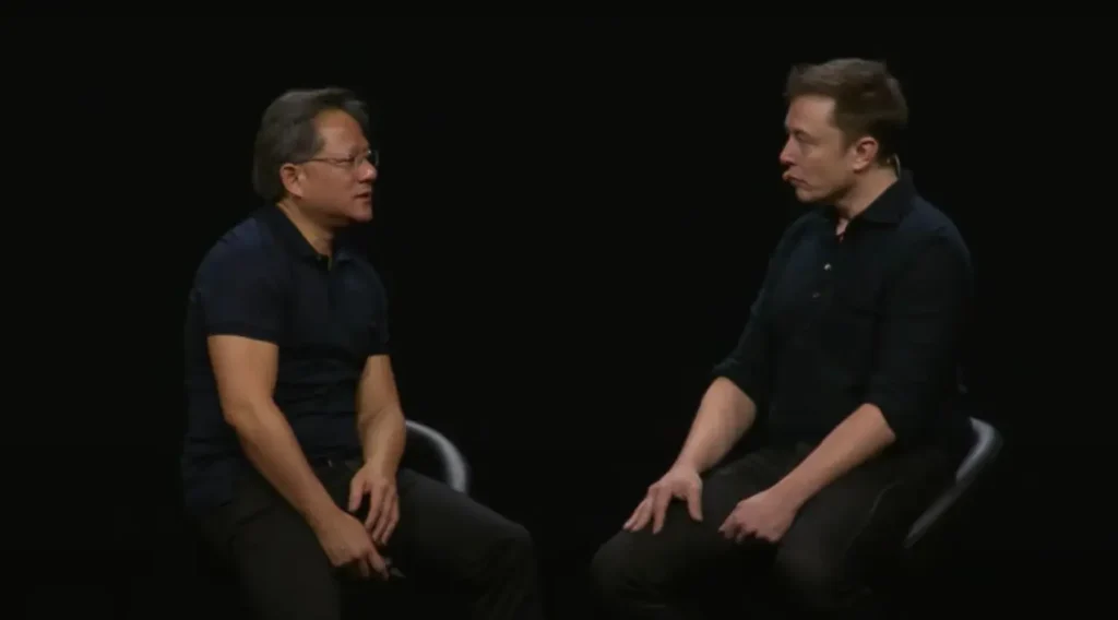 image of Jensen Huang interviewing Elon Musk